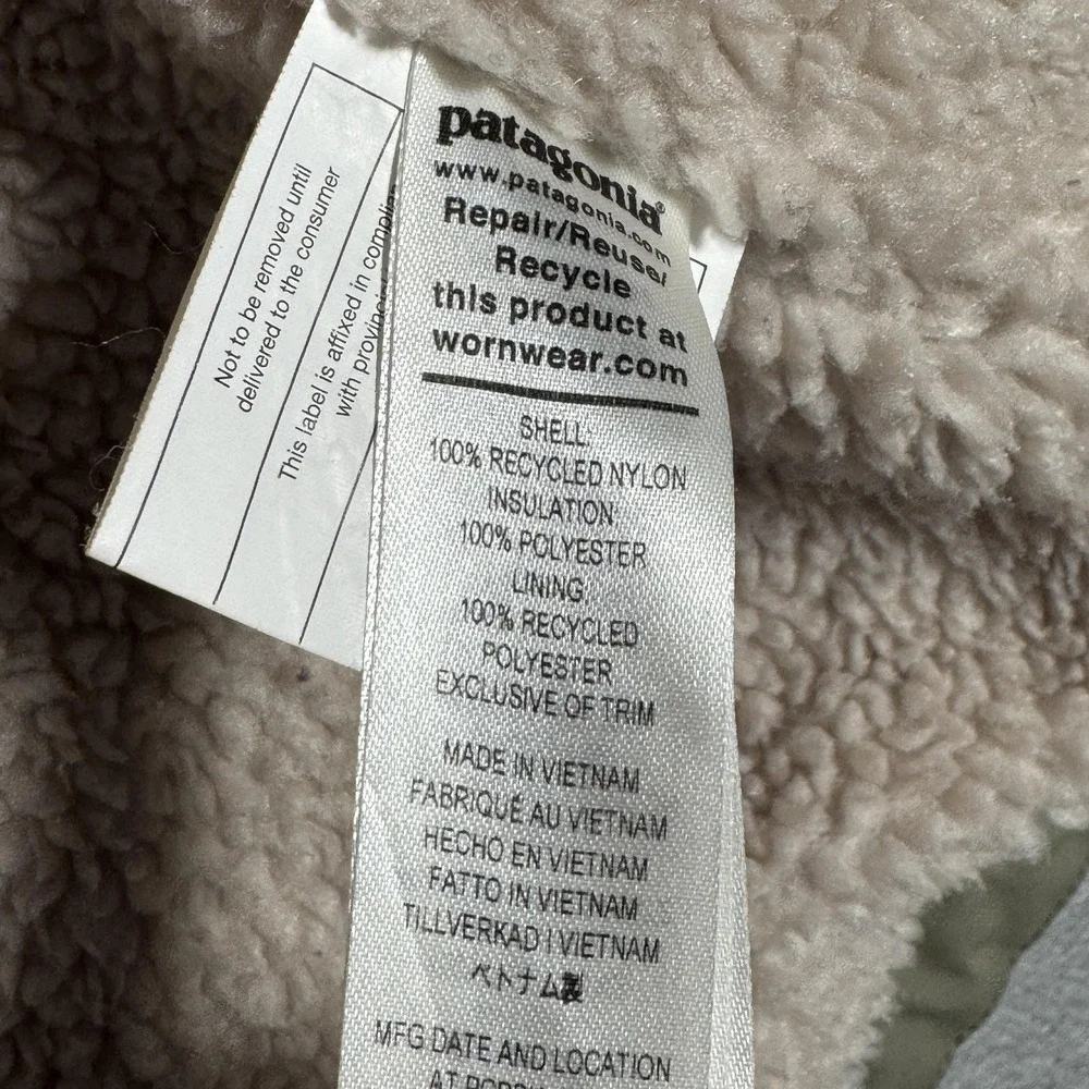 Patagonia Coat Girls S 7-8 Green Insulated Isthmus Parka Hooded Winter*